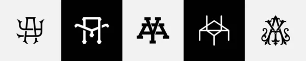 Initiala Bokstäver Monogram Logo Design Bundle — Stock vektor