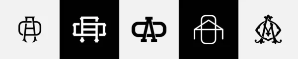 Úvodní Písmena Monogram Logo Design Bundle — Stockový vektor