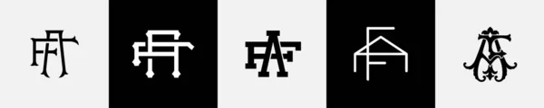 Ursprungliga Bokstäver Monogram Logotyp Design Bundle — Stock vektor