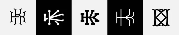Letras Iniciales Monogram Logo Design Bundle Ilustración De Stock