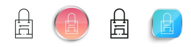 torba simgesi. İnce Doğrusal, Düzenli ve Düğme Biçimi Tasarımı Beyaz Arkaplanda İzole Edildi