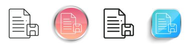 dosya simgesi. İnce Doğrusal, Düzenli ve Düğme Biçimi Tasarımı Beyaz Arkaplanda İzole Edildi