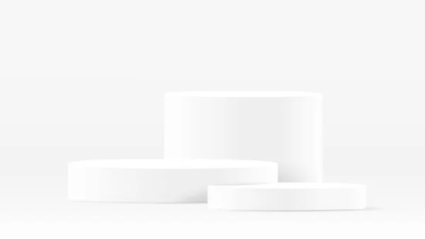 Мінімальний Подіумний Стенд Відображення Продукту Білому Тлі Сцени Геометричною Платформою — стоковий вектор