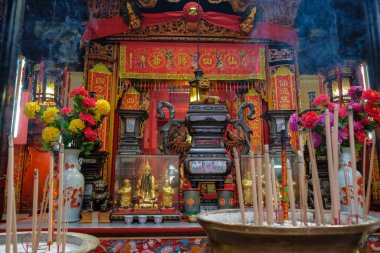 Kuala Lumpur, Malezya - Ekim 2022: Sin Sze Si Ya Tapınağı, 29 Ekim 2022 tarihinde Malezya 'nın başkenti Kuala Lumpur' da bulunan bir Çin tapınağıdır.