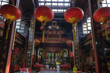 Kuala Lumpur, Malezya - Ekim 2022: Sin Sze Si Ya Tapınağı, 29 Ekim 2022 tarihinde Malezya 'nın başkenti Kuala Lumpur' da bulunan bir Çin tapınağıdır.