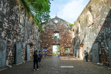 Malacca, Malezya - Kasım 2022: Saint Paul Kilisesi 26 Kasım 2022 tarihinde Malacca, Malezya 'da bulunan tarihi bir kilise binasıdır..