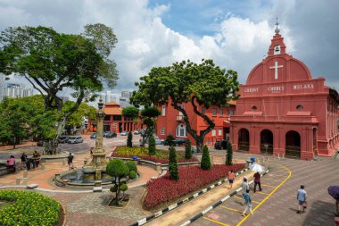 Malacca, Malezya - Kasım 2022: 30 Kasım 2022 Malacca, Malezya 'da Hollanda Meydanı manzarası.