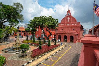 Malacca, Malezya - Kasım 2022: 30 Kasım 2022 Malacca, Malezya 'da Hollanda Meydanı manzarası.