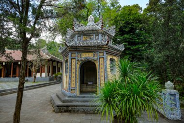 Hue, Vietnam - 25 Aralık 2022: Hue, Vietnam 'daki Tu Hieu Pagoda.