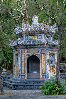 Hue, Vietnam - 25 Aralık 2022: Hue, Vietnam 'daki Tu Hieu Pagoda.