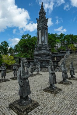 Hue, Vietnam - 25 Aralık 2022: Hue, Vietnam 'daki Khai Dinh Mezarı manzarası.