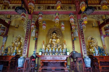 Can Tho, Vietnam - January 4, 2023: Views of the Phat Hoc Pagoda in Can Tho, Vietnam.