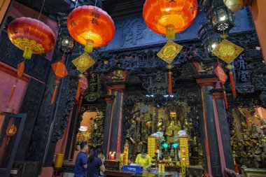 Ho Chi Minh City, Vietnam - January 5, 2023: Views of the Jade Emperor Pagoda in Ho Chi Minh City, Vietnam.