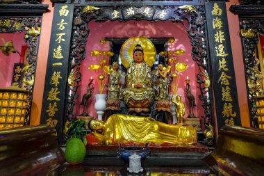 Ho Chi Minh City, Vietnam - January 5, 2023: Views of the Jade Emperor Pagoda in Ho Chi Minh City, Vietnam.