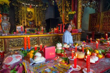 Ho Chi Minh City, Vietnam - January 6, 2023: Views of the Ong Bon Pagoda in Ho Chi Minh City, Vietnam.