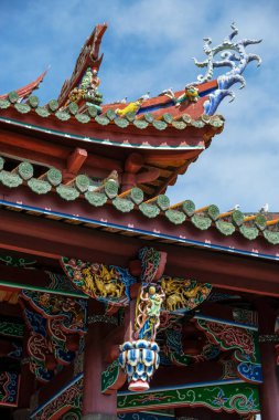 Taipei, Tayvan - 25 Ocak 2023: Taipei Konfüçyüs Tapınağı, Tayvan 'ın Taipei şehrinde yer alan bir Konfüçyüs tapınağıdır..