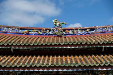 Taipei, Tayvan - 25 Ocak 2023: Taipei Konfüçyüs Tapınağı, Tayvan 'ın Taipei şehrinde yer alan bir Konfüçyüs tapınağıdır..