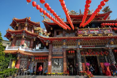 Taichung, Tayvan - 29 Ocak 2023: Tzu Yun Yen Tapınağı Tayvan 'ın Taichung şehrinde bir Budist tapınağıdır..