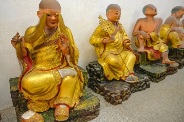 Tainan Taiwan Février 2023 Statues Moines Dans Temple Dieu Ville — Photo