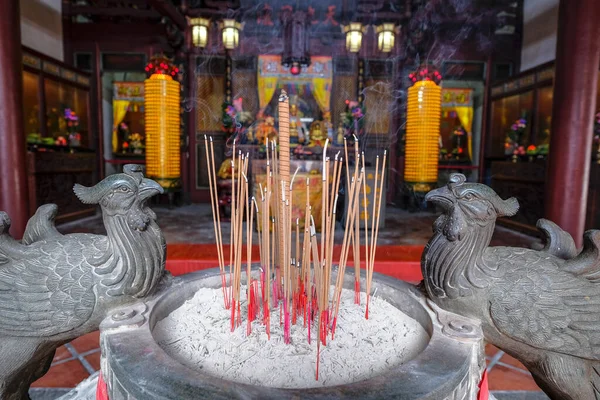 Tainan Taiwan Febbraio 2023 Bastoncini Incenso Nel Tempio Del Dio — Foto Stock