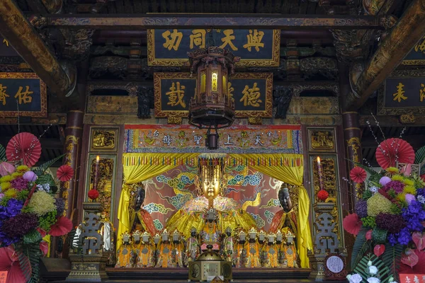 Tainan Taiwan Fevereiro 2023 Estátua Deusa Chinesa Mazu Grande Templo — Fotografia de Stock