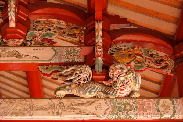 Тайнань Тайвань Февраля 2023 Года Деталь Крыши Храма Конфуция Называемого — стоковое фото