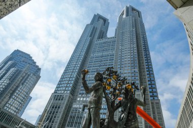 Tokyo, Japonya - 6 Mart 2023 Tokyo Büyükşehir Hükümet Binası, Japonya.