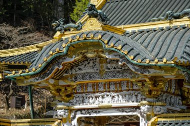 Nikko, Japonya - 11 Mart 2023: Nikko Toshogu, Japonya 'nın Nikko kentinde bulunan bir UNESCO Dünya Mirası Tapınağı.