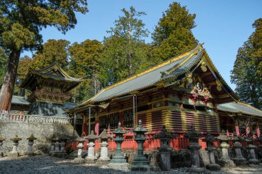 Nikko, Japonya - 11 Mart 2023: Nikko Toshogu, Japonya 'nın Nikko kentinde bulunan bir UNESCO Dünya Mirası Tapınağı.