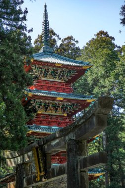 Nikko, Japonya - 11 Mart 2023: Nikko Toshogu, Japonya 'nın Nikko kentindeki UNESCO Dünya Mirası Alanının tapınağı.