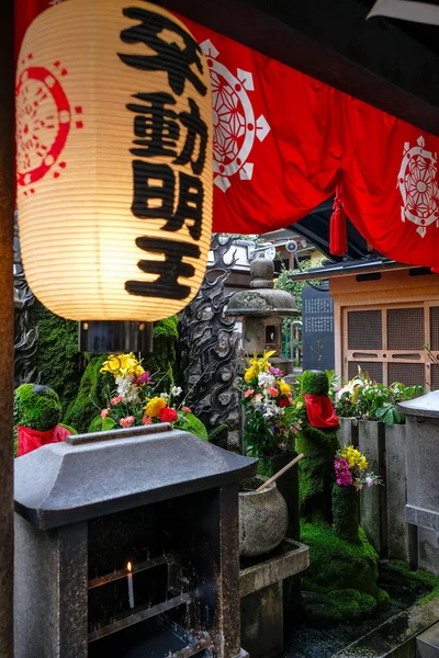 Osaka Japan March 2023 Hozenji Temple Buddhist Temple Dotonbori Neighborhood — Stock Photo, Image