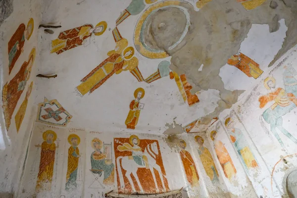 Megab Etiopia Stycznia 2018 Freski Wewnątrz Kościoła Daniela Korkora Górach — Zdjęcie stockowe