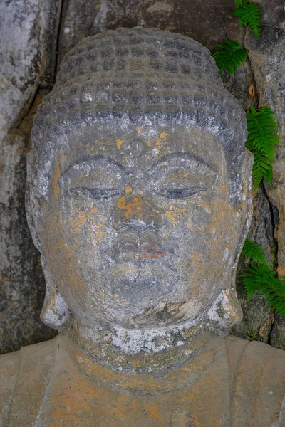 Usuki Giappone Maggio 2023 Dettaglio Uno Dei Usuki Stone Buddha — Foto Stock