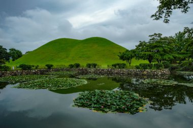Gyeongju, Güney Kore - 1 Haziran 2023: Daereungwon Güney Kore 'de antik bir mezar.