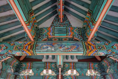 Gongju, Güney Kore - 8 Haziran 2023: Gongsanseong Kalesinin Detayları Güney Kore 'nin Gongju şehrinde bir dağ kalesidir..