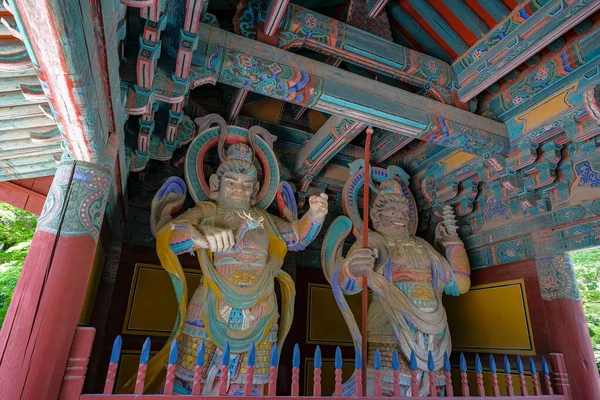 Gyeongju South Korea June 2023 Wooden Sculptures Bulguksa Temple Gyeongju — Stock Photo, Image