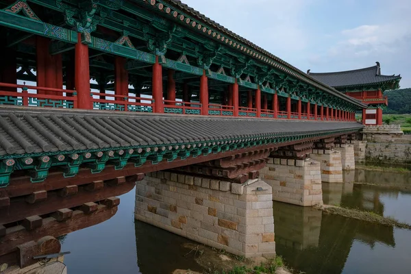 Gyeongju Coreia Sul Junho 2023 Woljeong Bridge Uma Ponte Coberta — Fotografia de Stock