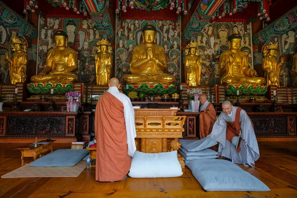 Gimjesi Coreia Sul Junho 2023 Monges Templo Geumsansa Templo Budista — Fotografia de Stock