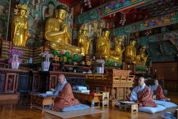 Gimjesi Südkorea Juni 2023 Mönche Beten Geumsansa Tempel Einem Buddhistischen — Stockfoto