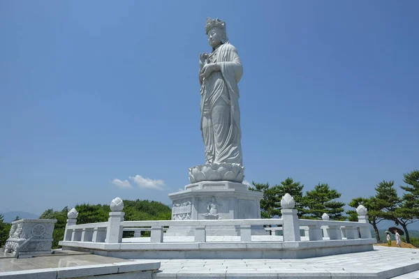 stock image Yangyang, South Korea - June 16, 2023: Bodhisattva of Mercy at Naksansa Temple, it is a Buddhist temple located in Yangyang, South Korea.