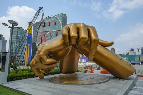 stock image Seoul, South Korea - June 24, 2023: Statue of Gangnam Style in the Gangnam District in Seoul, South Korea