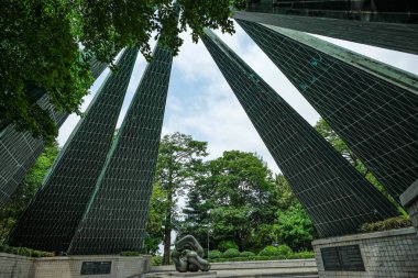 Incheon, Güney Kore - 27 Haziran 2023: Kore-ABD 'nin 100. yıldönümü Diplomatik İlişkiler Anıt Kulesi, mimar Kang, Suk Wong ve heykeltraş Choi, Man Lin, Incheon, Güney Kore tarafından tasarlandı.