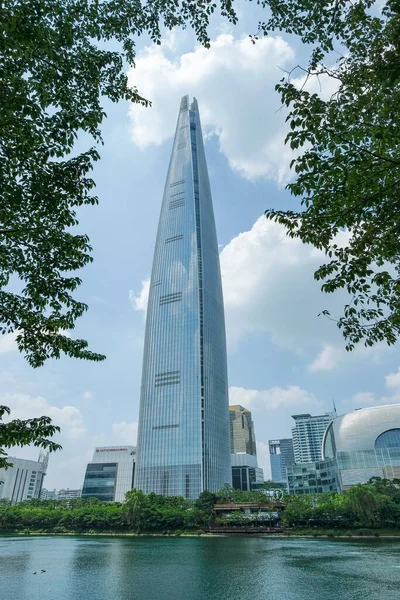 Seoul Sydkorea Juli 2023 Utsikt Över Lotte World Tower Seoul — Stockfoto