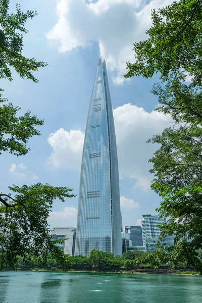 Seoul Sydkorea Juli 2023 Utsikt Över Lotte World Tower Seoul — Stockfoto