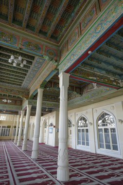 Namangan, Özbekistan - 15 Ekim 2023: Özbekistan 'ın Namangan kentindeki Xoja Amin Jome Camii' nin manzaraları.