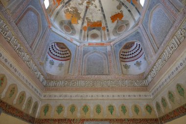 Namangan, Özbekistan - 15 Ekim 2023: Özbekistan 'ın Namangan kentindeki Khoja Amin Cabri anıtının manzaraları.