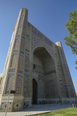 Semerkant, Özbekistan - 1 Kasım 2023: Semerkant, Özbekistan 'daki Bibi-Khanym Camisi.