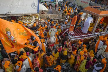 Jaipur, Hindistan - 31 Aralık 2023: Hanuman Jaipur, Hindistan 'da bir geçit törenine katıldı.