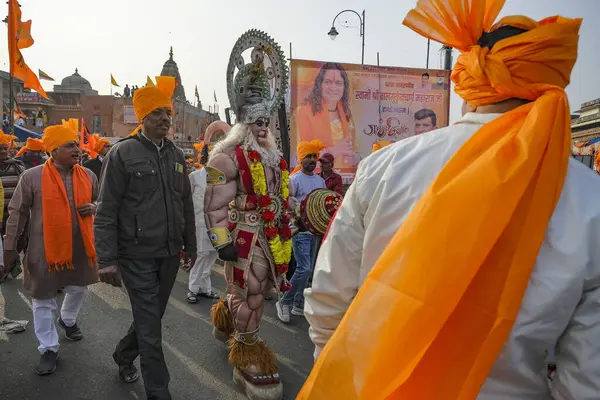 Jaipur, Hindistan - 31 Aralık 2023: Hanuman Jaipur, Hindistan 'da bir geçit törenine katıldı.