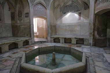 Şiraz, İran - 16 Mart 2024: Karim Khan 'ın Argının içindeki hamam evi İran' ın Şiraz kentinde bir kaledir..